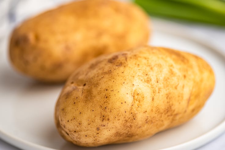 Potatoes on a plate. 