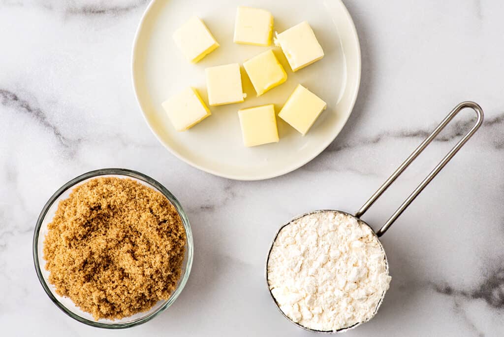 Streusel topping ingredients.