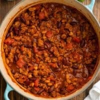 a pot of Ground Turkey Chili